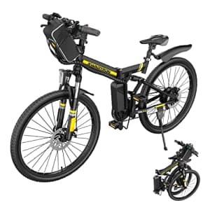 Swagtron EB15 Viper Folding Off-Road Electric Mountain Bike, 26 All-Terrain Electric Bike for City Cruising for $1,113