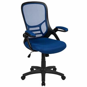 Flash Furniture High Back Blue Mesh Ergonomic Swivel Office Chair with Black Frame and Flip-up Arms for $126