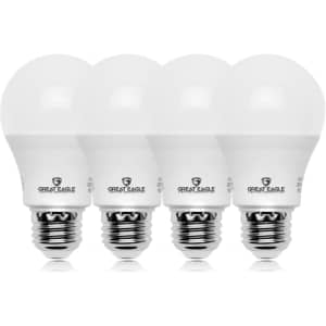 Great Eagle 60W-Equivalent A19 LED Light Bulb 4-Pack for $9