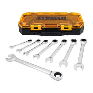 DEWALT Wrench Set, Combination Ratchet Wrench SAE, Direct Torque Technology, Lockable Case for $40
