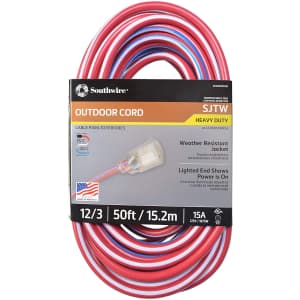 Southwire 50-Foot 12/3 Extension Cord w/ Lighted End for $58