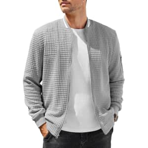 Coofandy Men's Waffle Knit Light Jacket for $15 Coofandy Men's Waffle Knit Light Jacket for $15