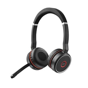 Jabra Evolve 75 SE, Link380a UC Stereo- Bluetooth Headset with Noise-Cancelling Microphone, for $210