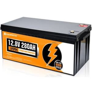 Eco-Worthy 12V 280Ah LiFePO4 Lithium Battery for $470