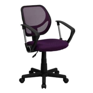 Flash Furniture Low Back Purple Mesh Swivel Task Office Chair with Arms for $97 Flash Furniture Low Back Purple Mesh Swivel Task Office Chair with Arms for $97