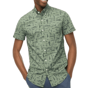 J.Crew Factory Men's Slim Printed Flex Casual Shirt for $19