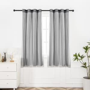 Blackout Curtains with Sheer Layer 2-Pack from $22