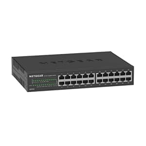 NETGEAR 24-Port Gigabit Ethernet Unmanaged Switch (GS324) - Desktop, Wall, or Rackmount, Silent for $89