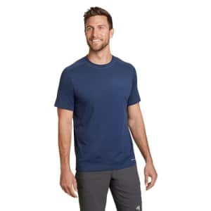 Eddie Bauer Men's Mountain Trek Short-Sleeve T-Shirt, Blue Topaz, X-Large for $28 Eddie Bauer Men's Mountain Trek Short-Sleeve T-Shirt, Blue Topaz, X-Large for $28