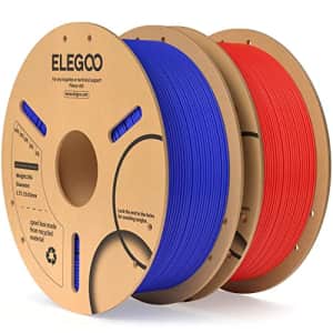 ELEGOO LEGOO PLA Filament 1.75mm Blue & Red 2KG, 3D Printer Filament Dimensional Accuracy +/- 0.02mm, 2 for $29