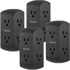 Philips 6-Outlet Extender 4-Pack for $16