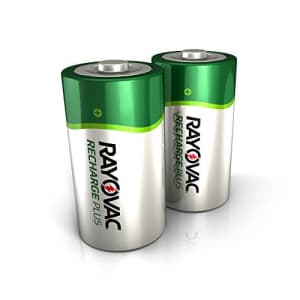 Rayovac Rechargeable D Batteries, High Capacity Rechargeable Plus D Battery (2 Count) for $18