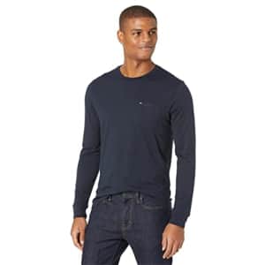 Tommy Hilfiger Men's Long Sleeve T Shirt with Pocket, Sky Captain, XS for $26 Tommy Hilfiger Men's Long Sleeve T Shirt with Pocket, Sky Captain, XS for $26