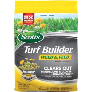 Scotts Turf Builder Weed & Feed 5,000-Sq. Ft. Bag for $27