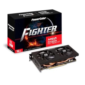PowerColor Fighter AMD Radeon RX 7600XT Graphics Card 16GB GDDR6 for $330