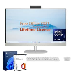 HP 27-inch All-in-One Touchscreen Desktop Computer - Windows 11 Pro & Office 2021 Lifetime License, for $1,390