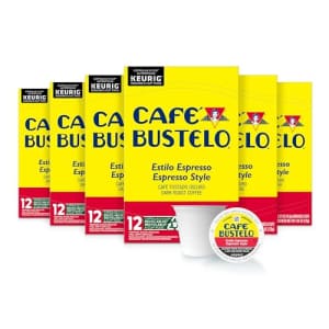 Cafe Bustelo Caf Bustelo Espresso Style Dark Roast Coffee, 72 Count Keurig K-Cup Pods for $40
