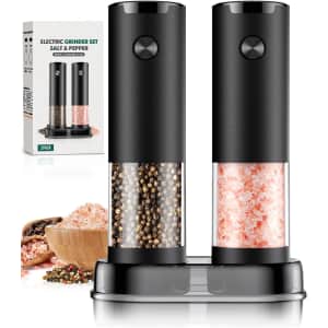 Electric Salt and Pepper Grinder Set for $14