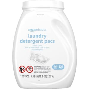 AmazonBasics Laundry Detergent Pacs 120-Count. Checkout via Subscribe & Save to knock it to $10. That's a total savings of $8.