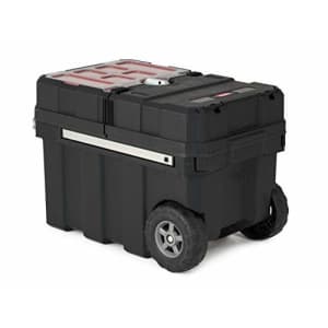 Keter Masterloader Resin Rolling Tool Box with Locking System and Removable Bins Perfect for $70
