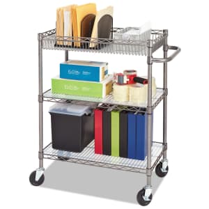 Alera 40" 3-Tier Wire Rolling Cart for $77 for members Alera 40" 3-Tier Wire Rolling Cart for $77 for members