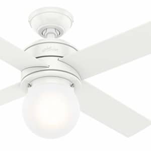Hunter Fan 44 inch Casual Matte White Indoor Ceiling Fan with Light Kit and Remote Control (Renewed) for $89