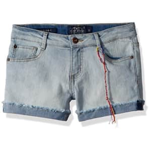 Lucky Brand Girls' 5-Pocket Cuffed Stretch Denim Shorts, Riley Bella, 6 for $31
