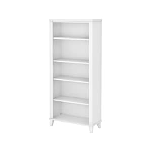 Bush Furniture Somerset 5-Shelf Bookcase - Large Open Bookcase With 5 Shelves In White Sturdy for $166