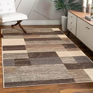 SUPERIOR Indoor Area Rug, Jute Backed, Modern Geometric Patchwork Floor Decor for Bedroom, Office, for $83