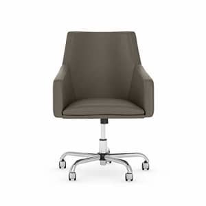 Bush Furniture Bush Business Furniture London Mid Back Leather Box Chair in Washed Gray for $273