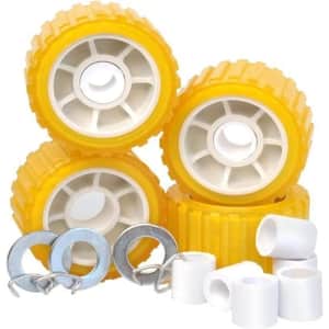 Tie Down Engineering 5" PVC Ribbed Wobble Roller Kit 4-Pack for $59