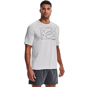 Under Armour Men's Tech 2.0 Boxed Logo Short-Sleeve T-Shirt, Halo Gray (014)/White, Large for $16