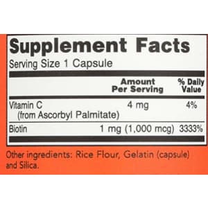 NOW Foods Biotin 1000 MCG - 100 Capsules for $8