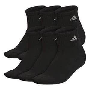 adidas Women's Athletic Quarter Socks (6-Pair),Black/ Aluminum 2,M for $17 adidas Women's Athletic Quarter Socks (6-Pair),Black/ Aluminum 2,M for $17