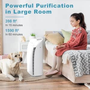 Membrane Solutions MSA3 Air Purifier for Home Large Room Up to 1590 sq ft. H13 True HEPA Filter Air Purifier for for $90