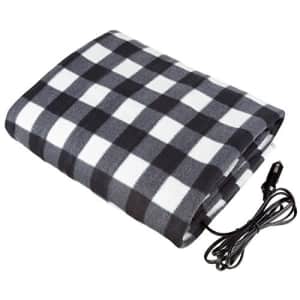 Stalwart - Electric Car Blanket- Heated 12 Volt Fleece Travel Throw for Car and RV-Great for Cold for $27