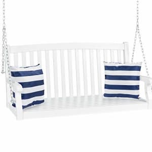 Best Choice Products 48in Wood Porch Swing Outdoor Patio Hanging Bench Chair Furniture for Deck, for $120 Best Choice Products 48in Wood Porch Swing Outdoor Patio Hanging Bench Chair Furniture for Deck, for $120
