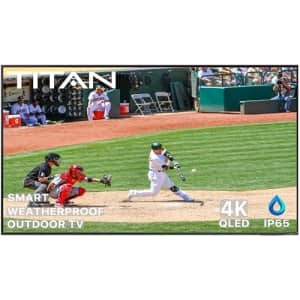 Titan 55 Inch Outdoor TV 4K Quantum HDR+ 4K QLED IP65 Weatherproof Smart TV for Partial Sun for $2,300