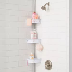 Room Essentials Steel Corner Tension Pole Shower Caddy for $10 Room Essentials Steel Corner Tension Pole Shower Caddy for $10