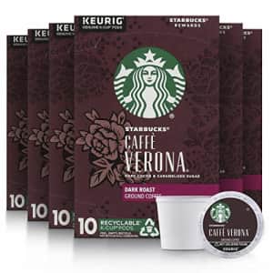 Starbucks Dark Roast K-Cup Coffee Pods Caff Verona for Keurig Brewers (60 pods total) ,10 Count for $37
