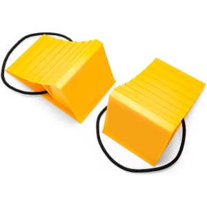 Camco Wheel Chock 2-Pack w/ Ropes for $4