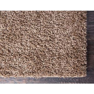 Unique Loom Solo Solid Shag Collection Modern Plush Sandy Brown Area Rug (2' 2 x 3' 0) for $16