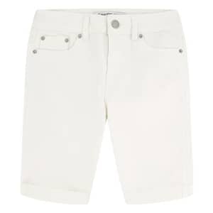 Calvin Klein Girls' Skinny Fit Stretch Denim Bermuda Shorts, Whiteout/Cut Off, 12 for $18