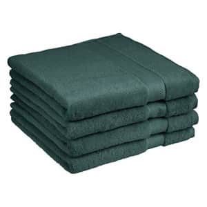 AmazonBasics Egyptian Cotton Bath Towel - 4-Pack, Faded Forest for $41