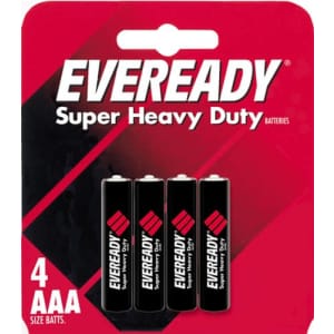 Eveready Heavy Duty 1212BP-4 AAA Batteries (4-Pack) for $8
