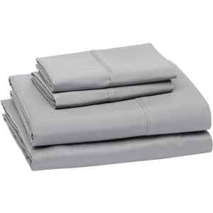 Amazon Basics Microfiber 4-Piece Queen Bed Sheet Set for $16