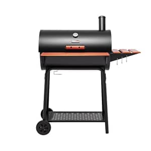 Royal Gourmet CC1830V 30 Barrel Charcoal Grill with Wood-Painted Side Front Table, 627 Square for $110