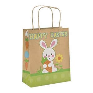 Fun Express Brown Paper Happy Easter Bunny Gift Bags (Pack of 12) Easter Party Supplies for $14