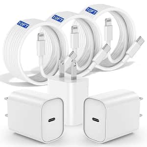 20W USB-C Wall Charger w/ 10-Ft. Cable 3-Pack for $12