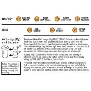 Muscle Milk Coffee House Caffeinated Protein Powder, Mocha Latte, 32g Protein, 1.93 Pound for $14 Muscle Milk Coffee House Caffeinated Protein Powder, Mocha Latte, 32g Protein, 1.93 Pound for $14
